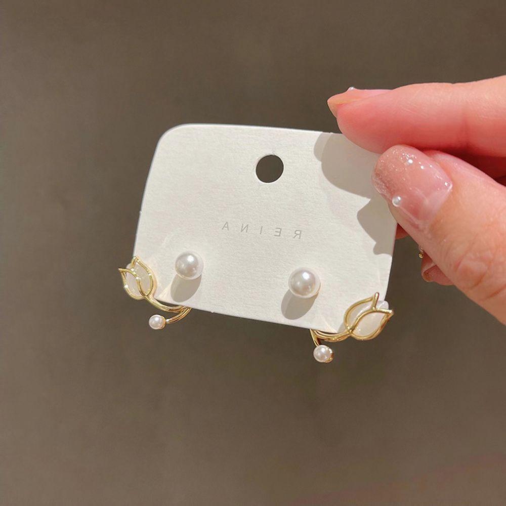 Wedding Simple Flower Fashion Summer Women Earrings Opal Tulip Earrings Pearl Korean Style Ear Stud
Wedding Simple Flower Fashion Summer Women Earrings Opal Tulip Earrings Pearl Korean Style Ear Stud