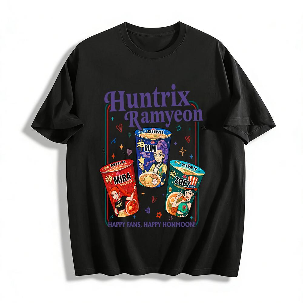Huntrix Ramyeon Rumi Mira Zoey Character Graphic Tee Noodle Lover Casual Top Pure cotton T-shirt XXS
Huntrix Ramyeon Rumi Mira Zoey Character Graphic Tee Noodle Lover Casual Top Pure cotton T-shirt XXS