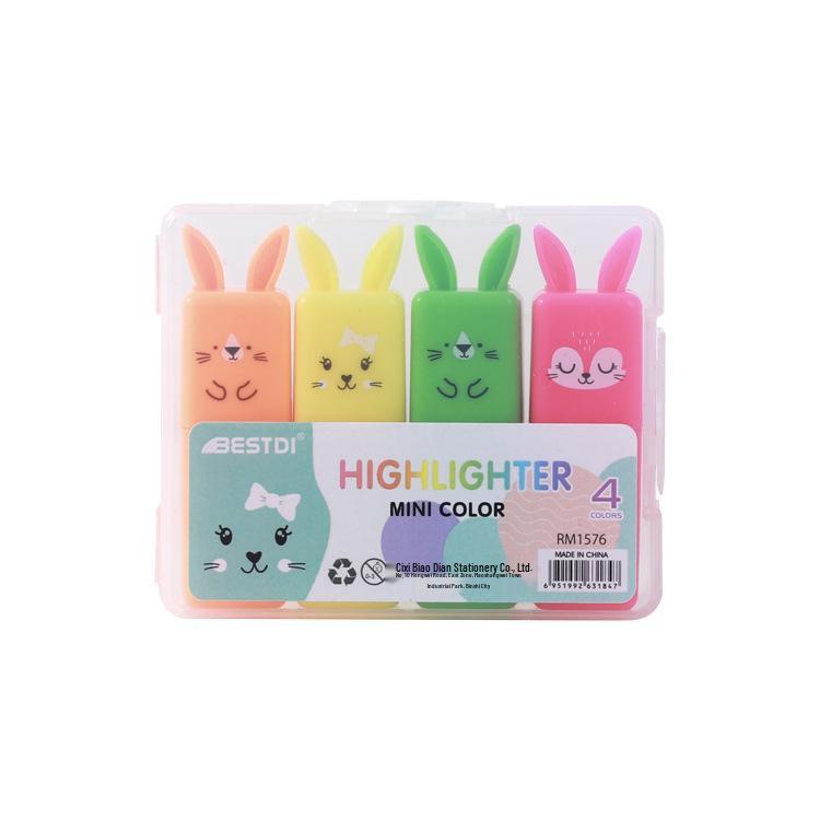 Creative Macaron Color Mini Rabbit Highlighter Pen Set Slanted Tip
Creative Macaron Color Mini Rabbit Highlighter Pen Set Slanted Tip