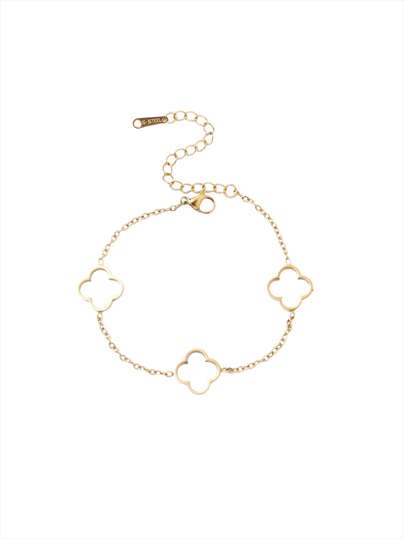 1 шт. Браслет-скелет с цветком клевера на удачу, гипоаллергенный, не выцветающий, из нержавеющей стали 18 карат, женские украшения
1 шт. Браслет-скелет с цветком клевера на удачу, гипоаллергенный, не выцветающий, из нержавеющей стали 18 карат, женские украшения