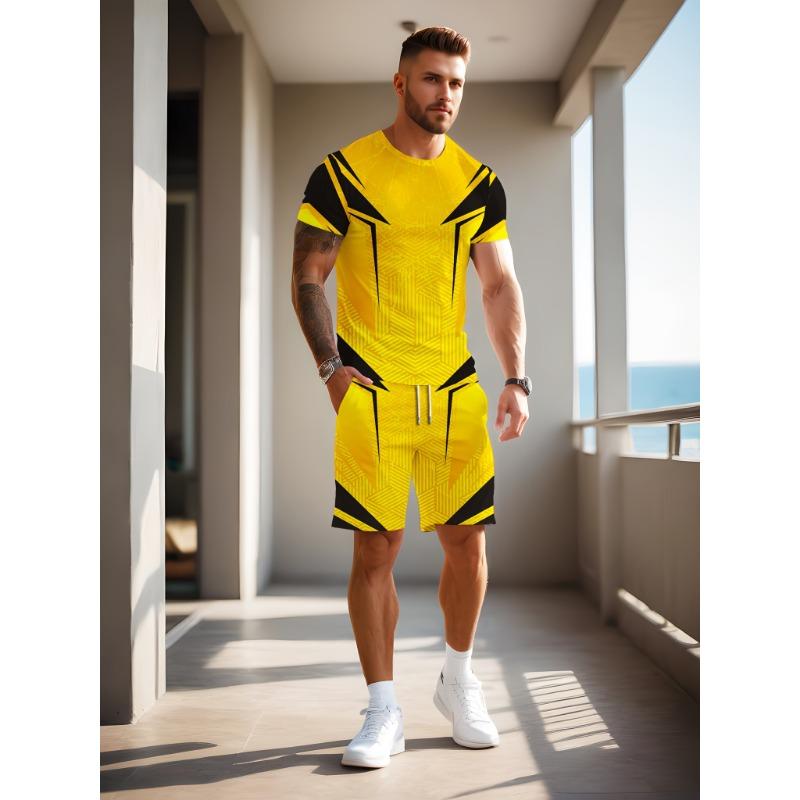 Unlock the new summer trend for men: creative 3D printing patterns, casual round neck short sleeves with drawstring waist yellow suit XL
Unlock the new summer trend for men: creative 3D printing patterns, casual round neck short sleeves with drawstring waist yellow suit XL