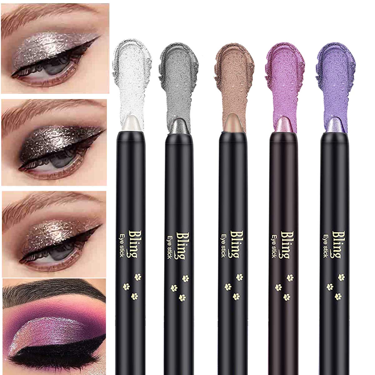 5-Piece Eyeshadow Stick Bright Shimmer, Noral Cream Eyeshadow Pencil Hypoallergenic Eyeshadow, Waterproof & Long-Lasting Starter Set
5-Piece Eyeshadow Stick Bright Shimmer, Noral Cream Eyeshadow Pencil Hypoallergenic Eyeshadow, Waterproof & Long-Lasting Starter Set