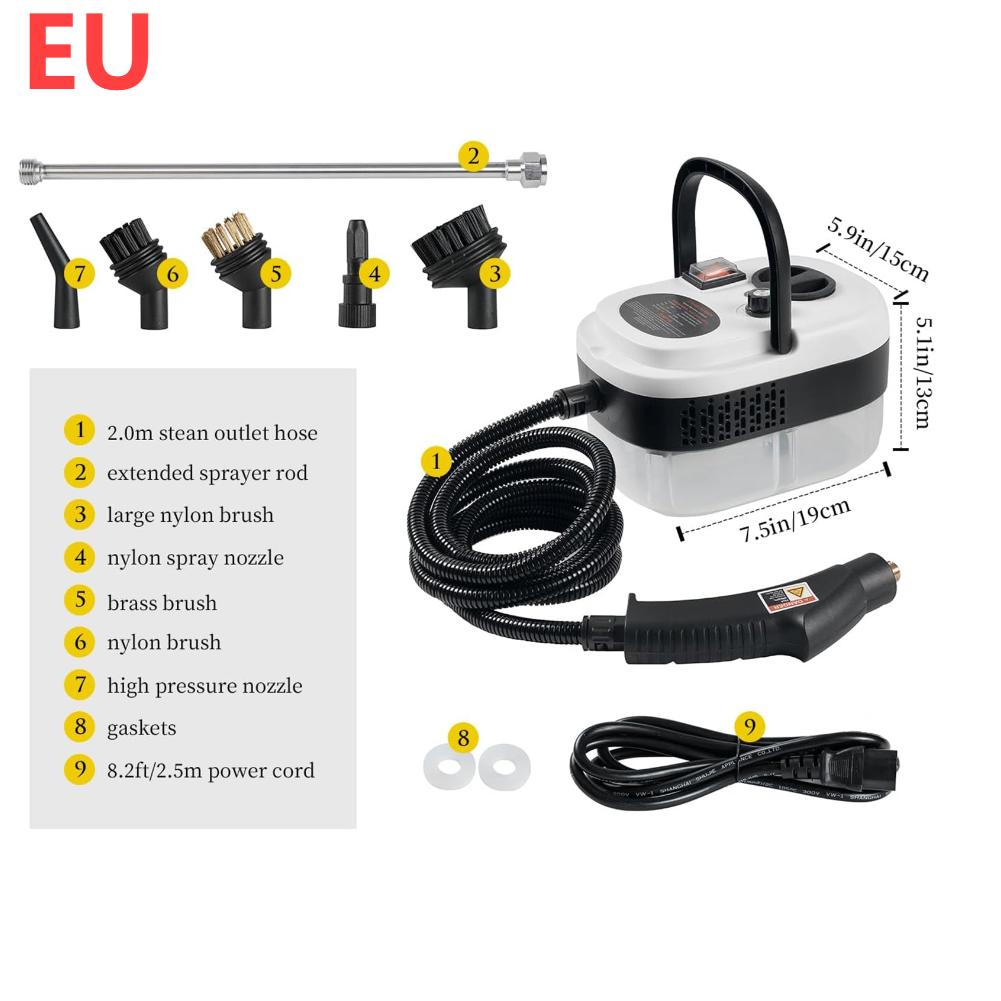2500W 220V Handheld Steam Cleaner with Brush Heads Pressurized Steam Cleaning Machine Interior Steam Cleaner for Bathroom Window
2500W 220V Handheld Steam Cleaner with Brush Heads Pressurized Steam Cleaning Machine Interior Steam Cleaner for Bathroom Window
