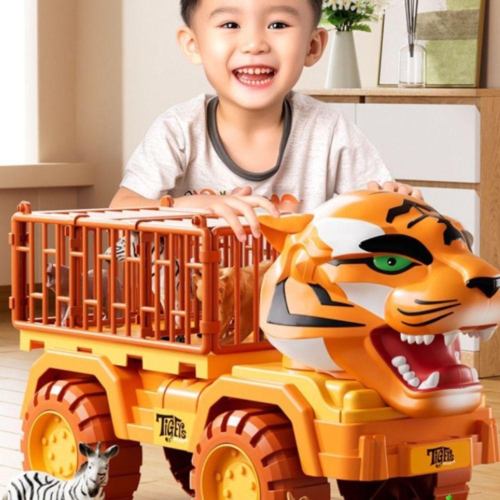 Plastic Pull Back Truck Toys Car with Animal Figures Tiger Transport Truck Toys Halloween жовтий
Plastic Pull Back Truck Toys Car with Animal Figures Tiger Transport Truck Toys Halloween жовтий