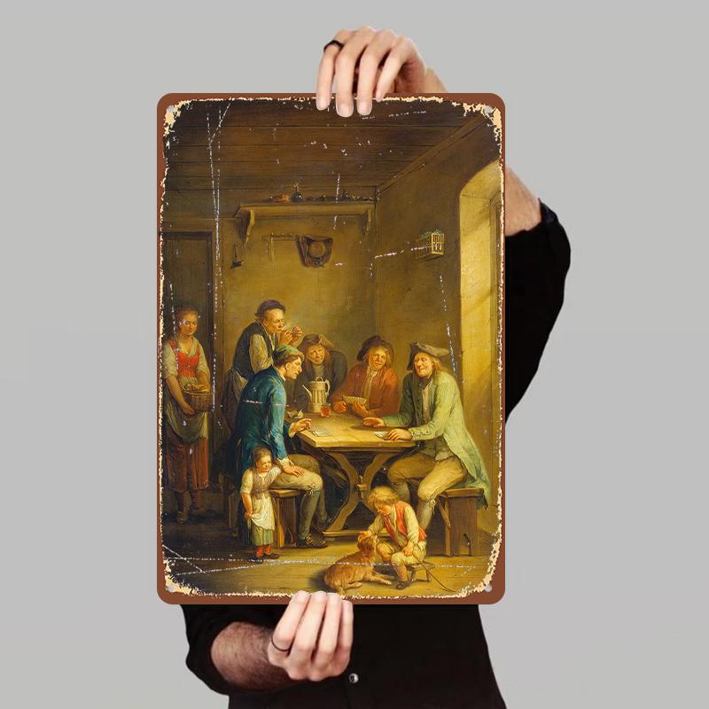 Vintage European Tavern Scene Metal Wall Art Decorative Painting for Living Room Dining Room 7.9x11.8In(20x30cm)
Vintage European Tavern Scene Metal Wall Art Decorative Painting for Living Room Dining Room 7.9x11.8In(20x30cm)