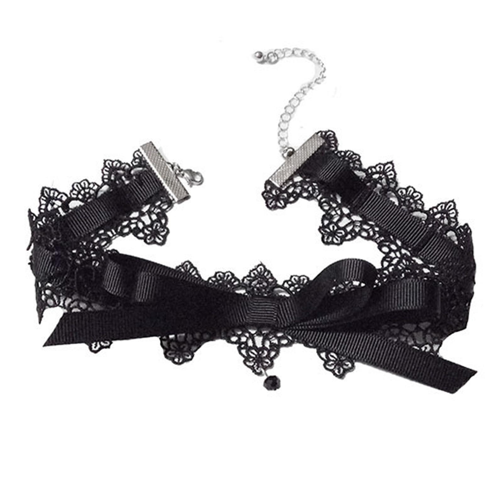 Lovely Black Lace Bowknot Collar Necklace Elegant Vintage Soft Choker Ribbon Necklaces Women Jewelry Cosplay Gift 1
Lovely Black Lace Bowknot Collar Necklace Elegant Vintage Soft Choker Ribbon Necklaces Women Jewelry Cosplay Gift 1