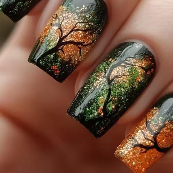 Cross-border Wearable Nails: Green Field, Immortal Brown & Morning Light Styles - 24 Medium-length Festival Nail Art Pieces. None
Cross-border Wearable Nails: Green Field, Immortal Brown & Morning Light Styles - 24 Medium-length Festival Nail Art Pieces. None