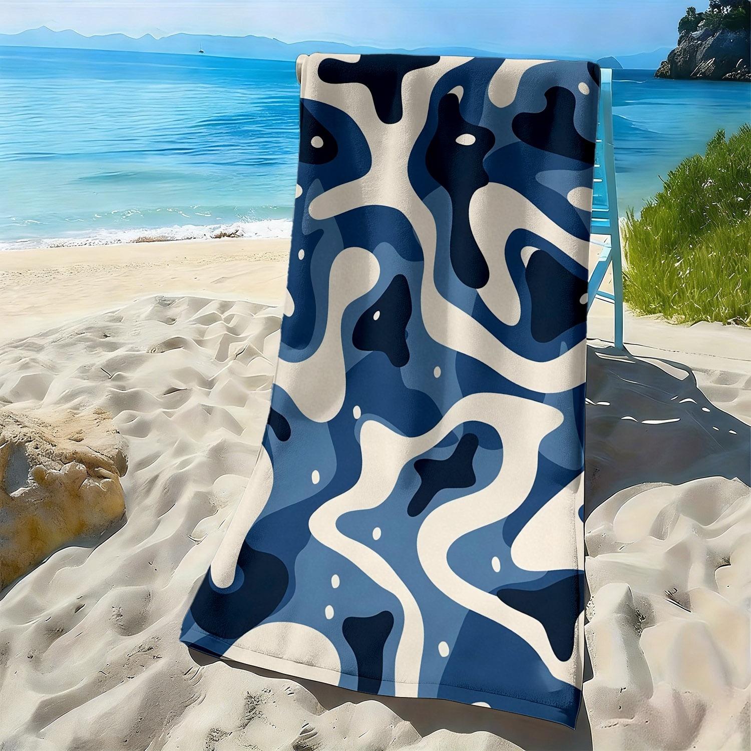 Camouflage blue and white pattern polyester microfiber beach towel is highly absorbent, suitable for swimming and beach outings W40*H60(CM)
Camouflage blue and white pattern polyester microfiber beach towel is highly absorbent, suitable for swimming and beach outings W40*H60(CM)