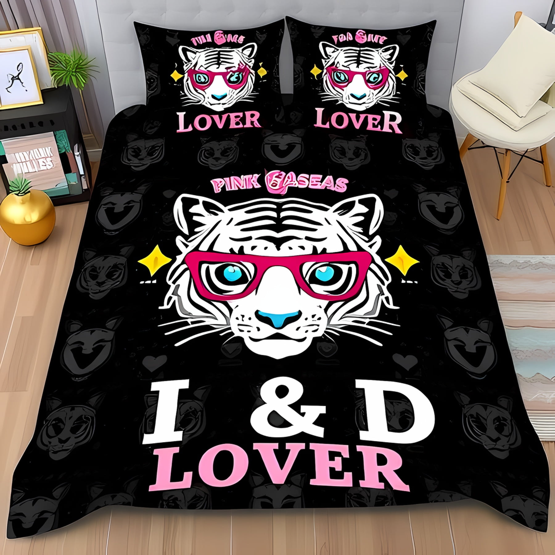 Vibrant Pink Soft Duvet Cover Set featuring Carton Tiger in Sunglases Gren Gras Yelow Fun Beding Suitable Children Kids plus Adult Peoples 135*200cm Eu-Single
Vibrant Pink Soft Duvet Cover Set featuring Carton Tiger in Sunglases Gren Gras Yelow Fun Beding Suitable Children Kids plus Adult Peoples 135*200cm Eu-Single