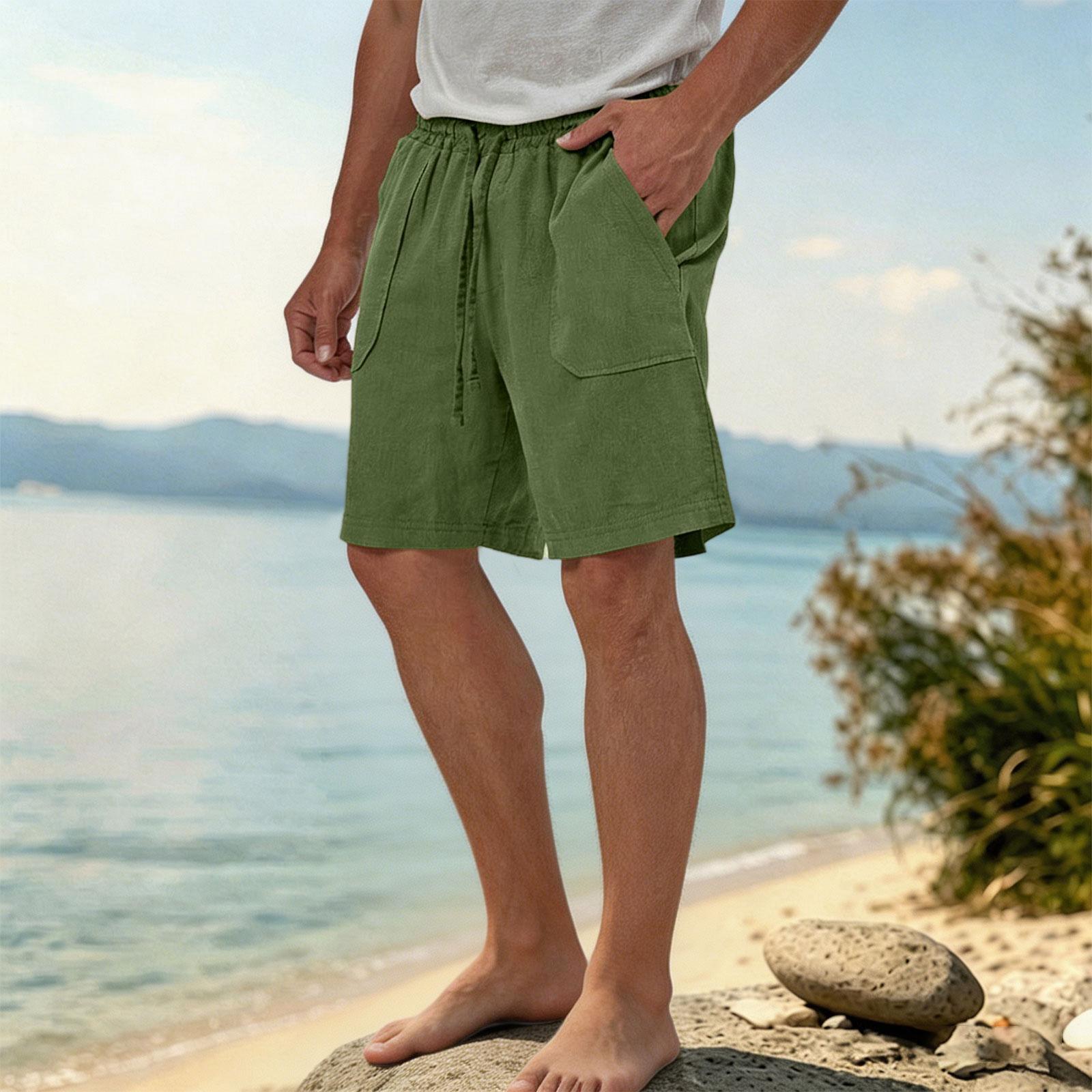 Men s Summer Linen Casual Shorts Loose Fit Breathable Beach Shorts with Elastic Waist and Drawstring for Outdoor Activities S
Men s Summer Linen Casual Shorts Loose Fit Breathable Beach Shorts with Elastic Waist and Drawstring for Outdoor Activities S