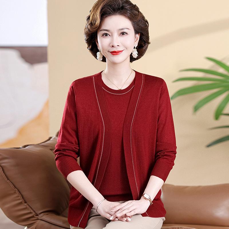 Mom s 2026 Spring Knit Cardigan Set: Stylish Long-Sleeve Two-Piece Outfit for Middle-Aged and Elderly Women 3XL (suggested 150-165 jin) красный
Mom s 2026 Spring Knit Cardigan Set: Stylish Long-Sleeve Two-Piece Outfit for Middle-Aged and Elderly Women 3XL (suggested 150-165 jin) красный