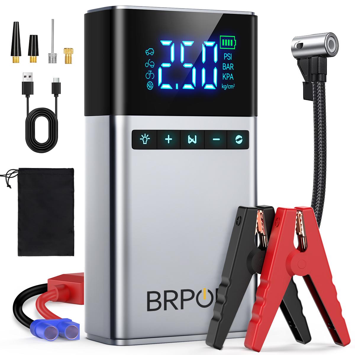 BRPOM Portable Car Starter with Air Compressor Tire Inflat Starter 8000mAh Car Battery Starter Box Car Battery Jumper Starter серебряный
BRPOM Portable Car Starter with Air Compressor Tire Inflat Starter 8000mAh Car Battery Starter Box Car Battery Jumper Starter серебряный