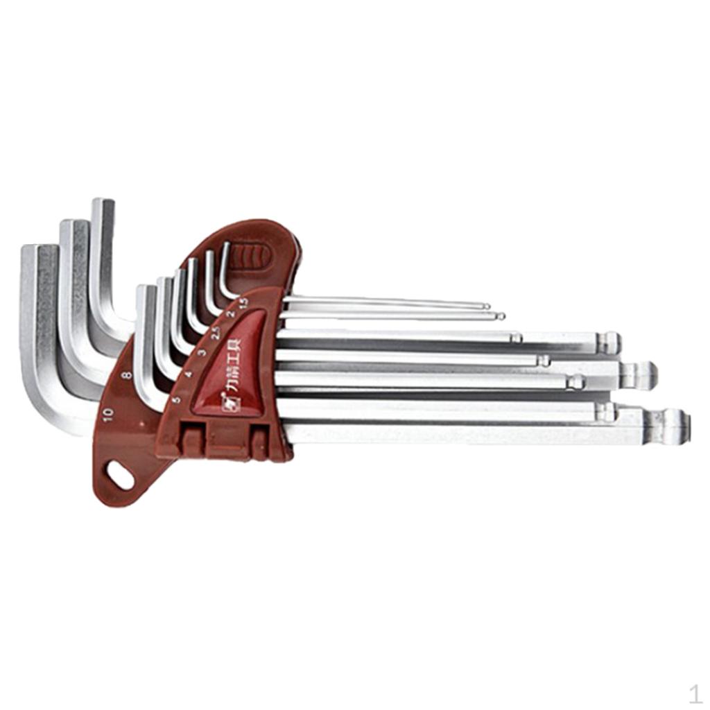 9 L Handle Allen Wrench Set for Car Machine Repair Tools Long Arm Ball End
9 L Handle Allen Wrench Set for Car Machine Repair Tools Long Arm Ball End