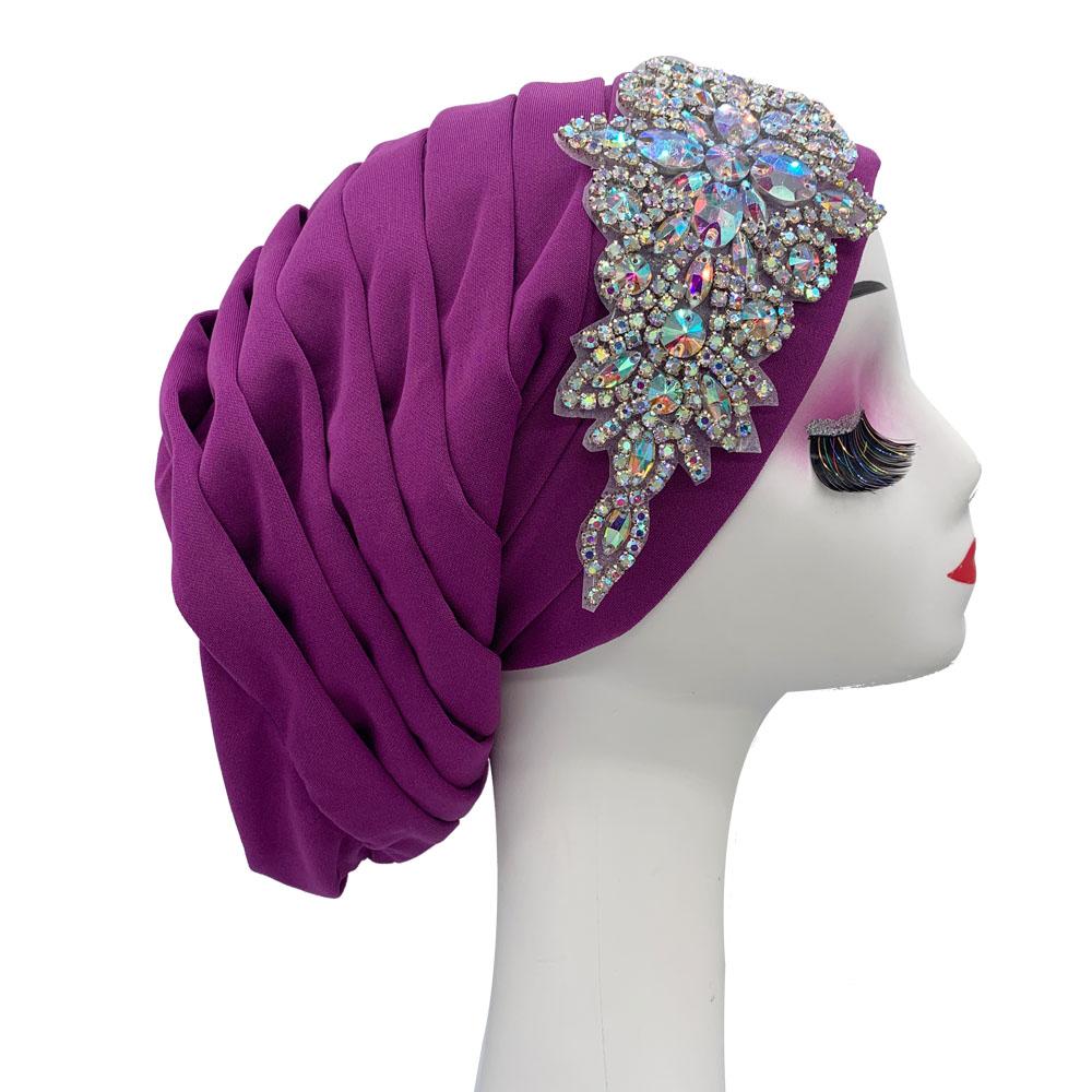 Luxury Rhinestones Turban Cap For Women Pleated African Head Wraps Muslim Hijab Lady Headscarf Bonnet Turbante Mujer
Luxury Rhinestones Turban Cap For Women Pleated African Head Wraps Muslim Hijab Lady Headscarf Bonnet Turbante Mujer