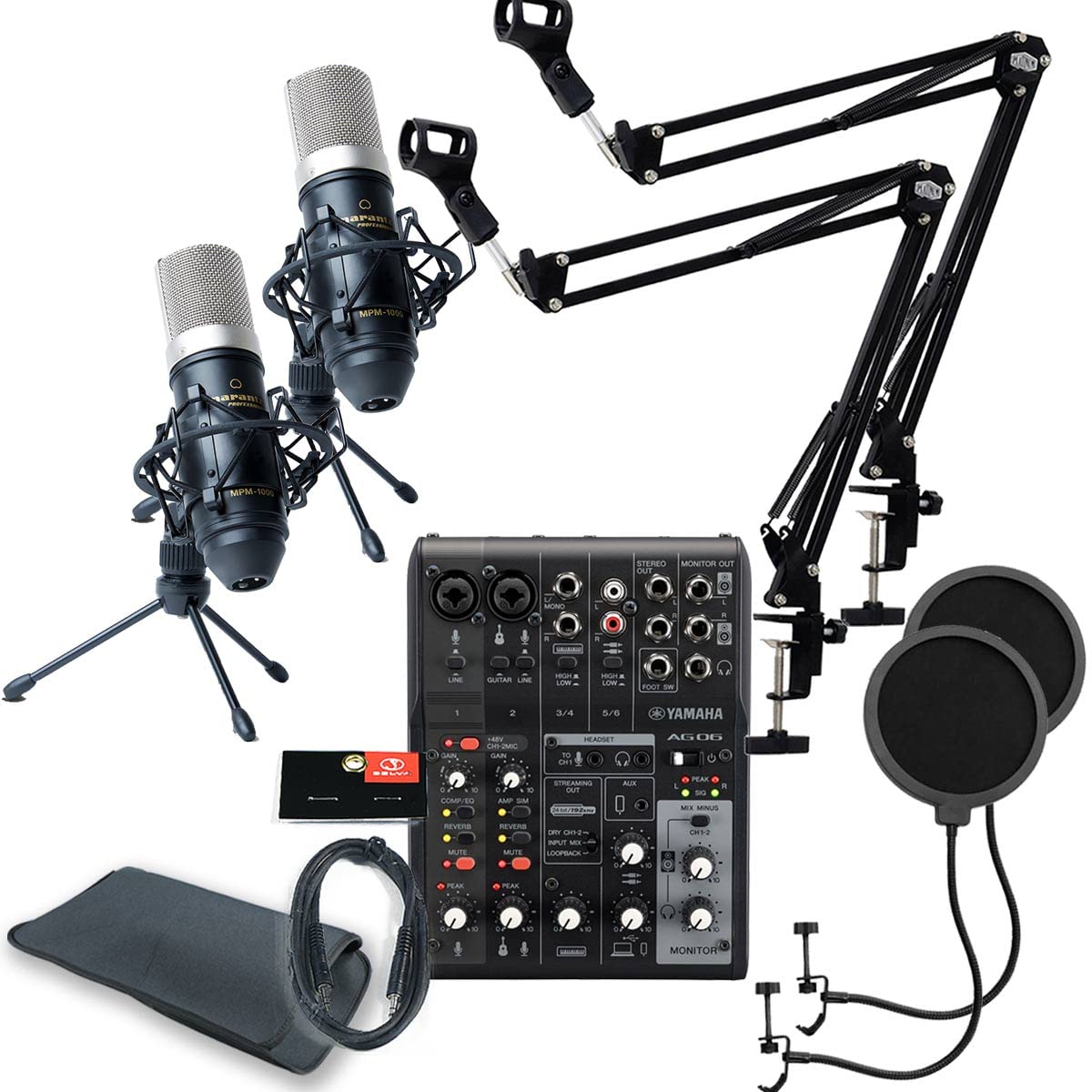 YAMAHA AG06MK2 BLACK double microphone set for PC users Condenser microphone x Pop blocker x Arm stand x AUX Convenient sleeve bag / Distribution/DTM чорний
YAMAHA AG06MK2 BLACK double microphone set for PC users Condenser microphone x Pop blocker x Arm stand x AUX Convenient sleeve bag / Distribution/DTM чорний