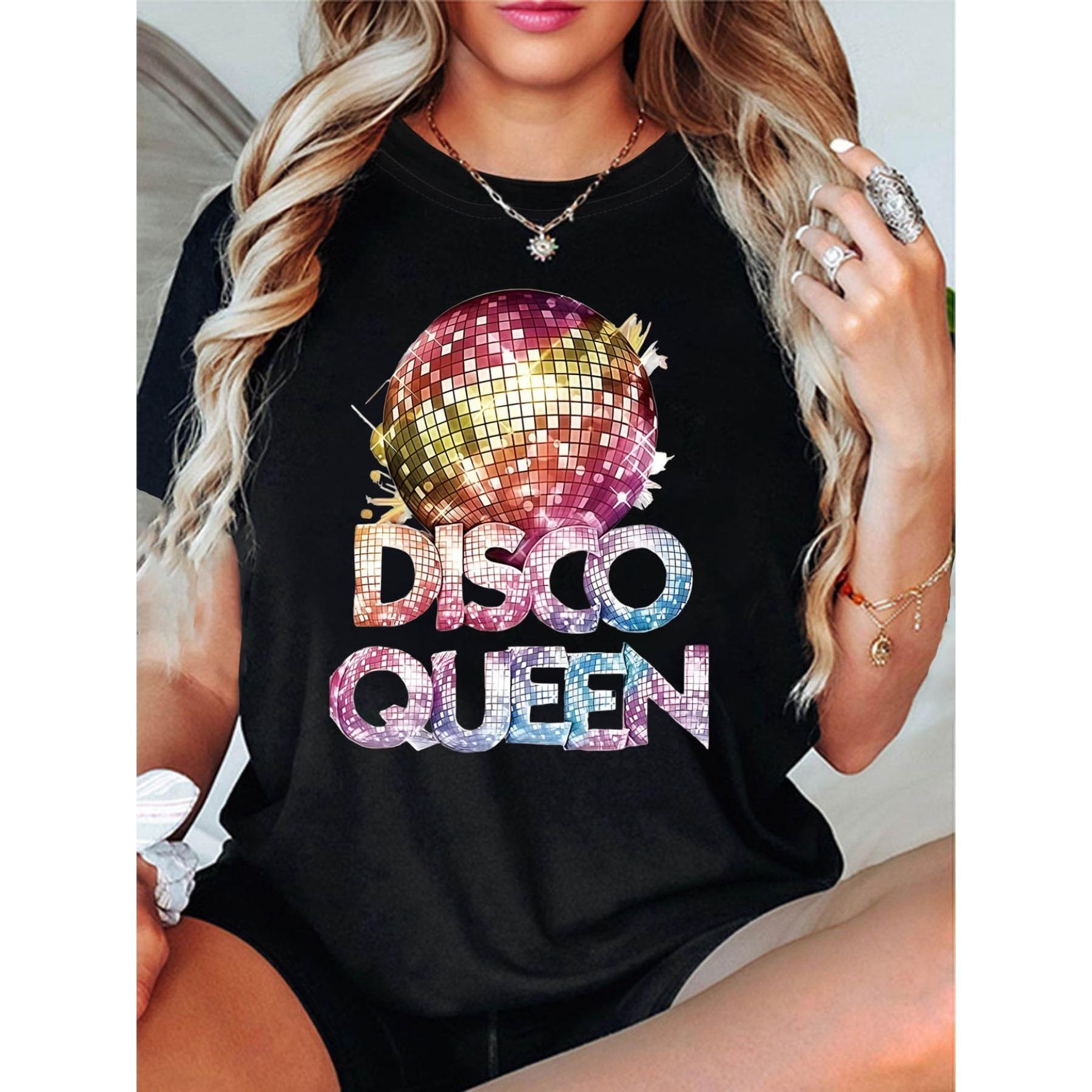 DISCO QUEEN Graphic Print Plus Size Women s T-shirt, Short Sleeve Crew Neck Casual Top for Summer & Spring, Women s Clothing XXL чорний
DISCO QUEEN Graphic Print Plus Size Women s T-shirt, Short Sleeve Crew Neck Casual Top for Summer & Spring, Women s Clothing XXL чорний
