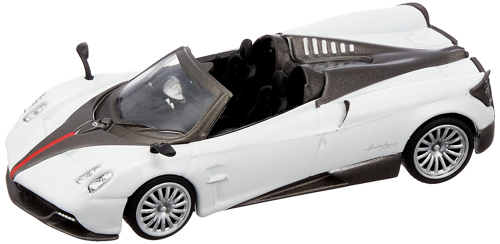 MINI GT 164 Pagani Huayra Roadster White with Black Stripes Right-Hand Drive Finished Product
MINI GT 164 Pagani Huayra Roadster White with Black Stripes Right-Hand Drive Finished Product