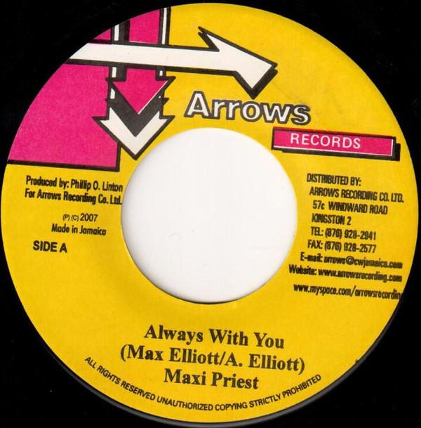 7inch Record MAXI PRIEST / MEY VIDAL - Always With You / Never Gonna Give NONE Arrows Records 2007 Jamaica Reggae, Ska & Dub Used
7inch Record MAXI PRIEST / MEY VIDAL - Always With You / Never Gonna Give NONE Arrows Records 2007 Jamaica Reggae, Ska & Dub Used
