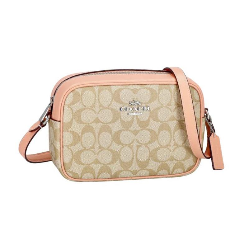 COACH Jamie 23 Classic Presbyopia Coated Canvas and Smooth Leather Crossbody Bag Medium Women s Light Khaki with Faded Blush червоний
COACH Jamie 23 Classic Presbyopia Coated Canvas and Smooth Leather Crossbody Bag Medium Women s Light Khaki with Faded Blush червоний