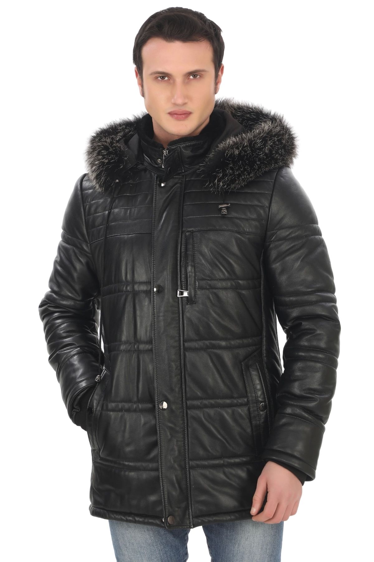 Men s Genuine Lambskin Winter Parka Hooded Fur Leather Coat Puffer Jacket Real Leather Coat 2XL чорний
Men s Genuine Lambskin Winter Parka Hooded Fur Leather Coat Puffer Jacket Real Leather Coat 2XL чорний