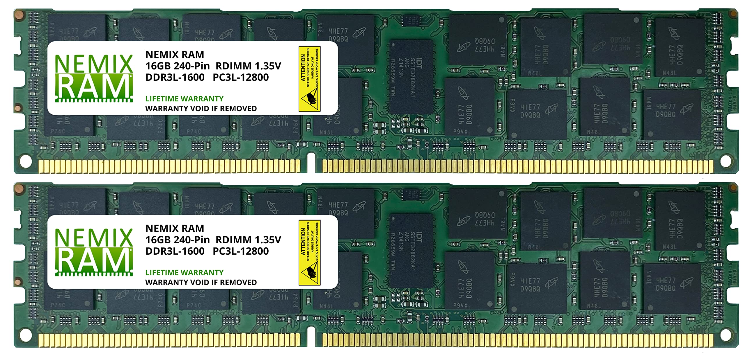 NEMIXRAM 32GB ECC RDIMM 2Rx4 Registered Memory for (2x16GB) DDR3-1600MHz PC3-12800 1.35V Server/Workstation
NEMIXRAM 32GB ECC RDIMM 2Rx4 Registered Memory for (2x16GB) DDR3-1600MHz PC3-12800 1.35V Server/Workstation