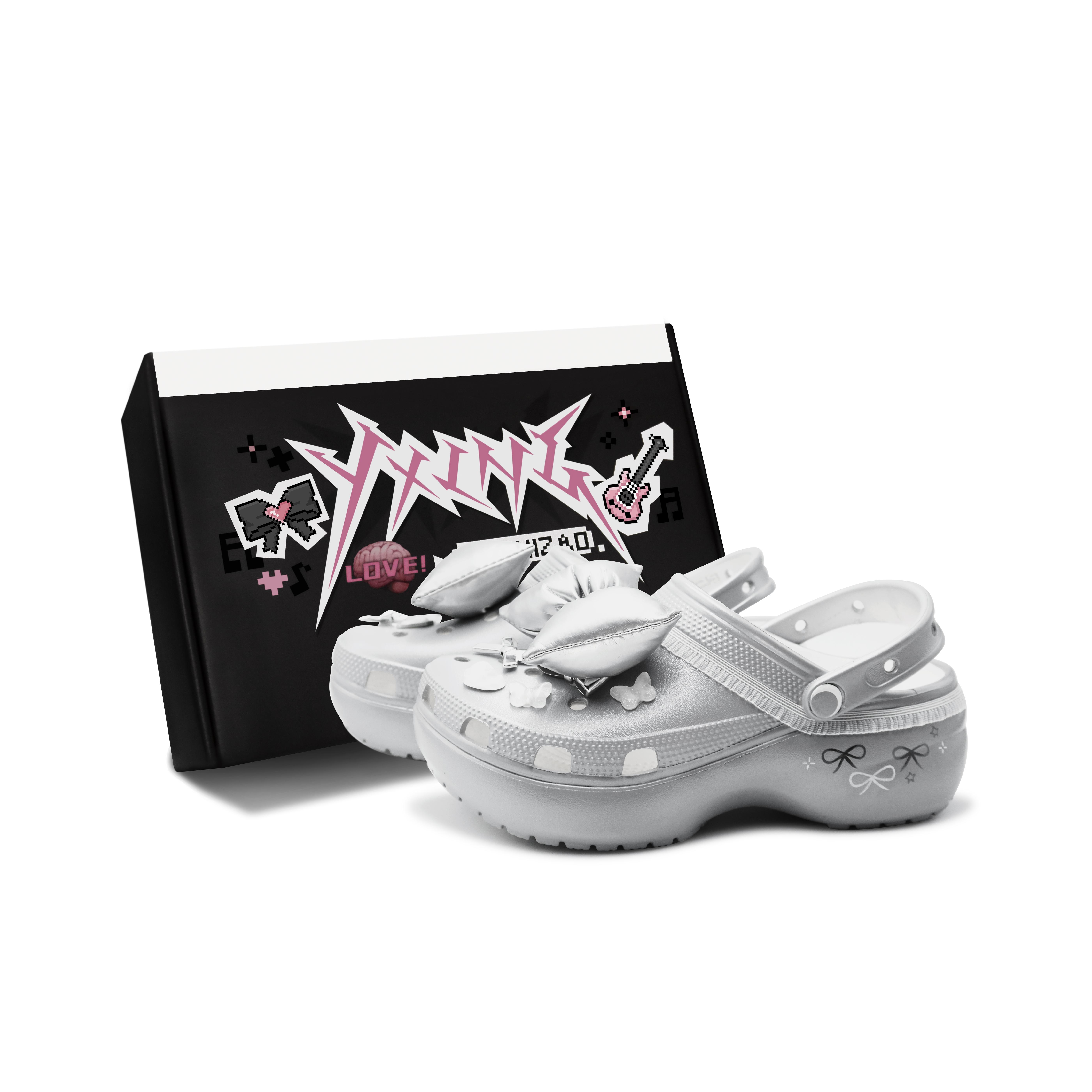 Crocs Classic Platform Clog Made with Stars Well-behaved Set Bow Romantic Punk Special Shoe Box Hole Shoes Women s Ballet Silver White 36-37
Crocs Classic Platform Clog Made with Stars Well-behaved Set Bow Romantic Punk Special Shoe Box Hole Shoes Women s Ballet Silver White 36-37