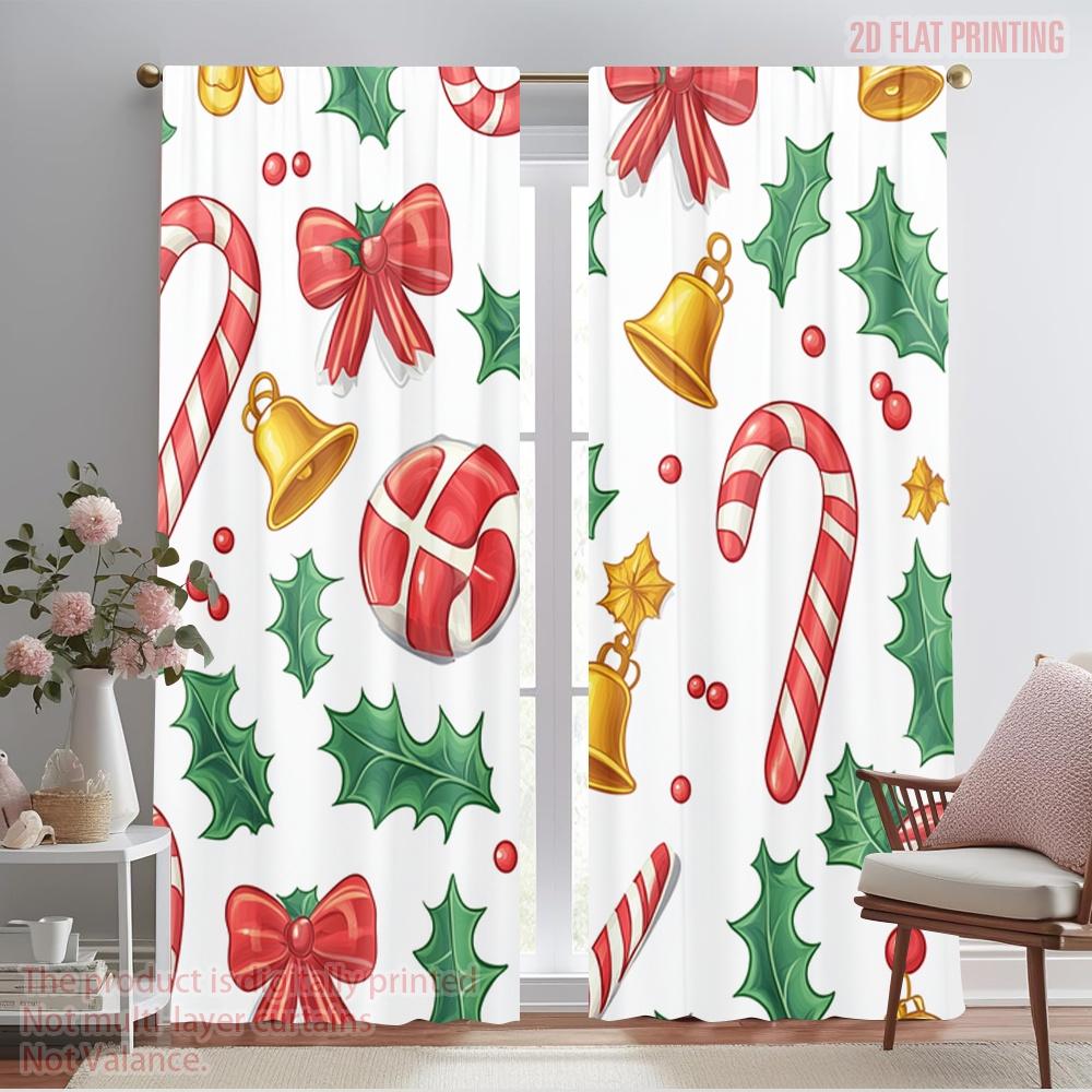 2pcs,2D plane printing Curtains Digital Printed Christmas Candy Holly Bells (3) Polyester Easy Install (without rod) Decorations 52.50×116.00 CM 2pcs
2pcs,2D plane printing Curtains Digital Printed Christmas Candy Holly Bells (3) Polyester Easy Install (without rod) Decorations 52.50×116.00 CM 2pcs