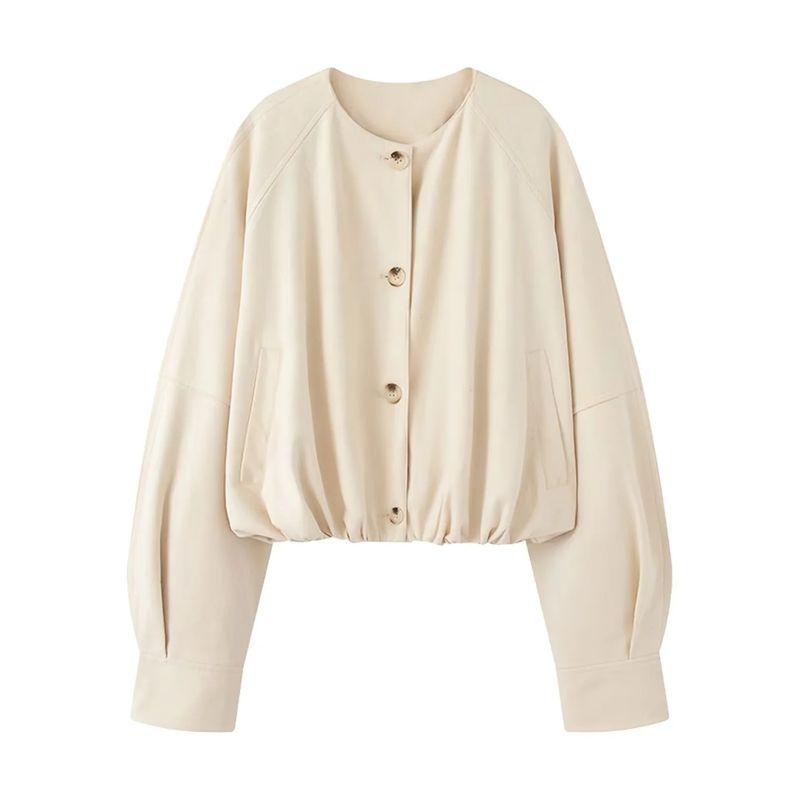 Осенняя женская одежда Подол-баллон Круглый вырез Длинные рукава Замшевая текстурированная кожаная куртка Верхняя одежда 3322043 Ben White L
Осенняя женская одежда Подол-баллон Круглый вырез Длинные рукава Замшевая текстурированная кожаная куртка Верхняя одежда 3322043 Ben White L