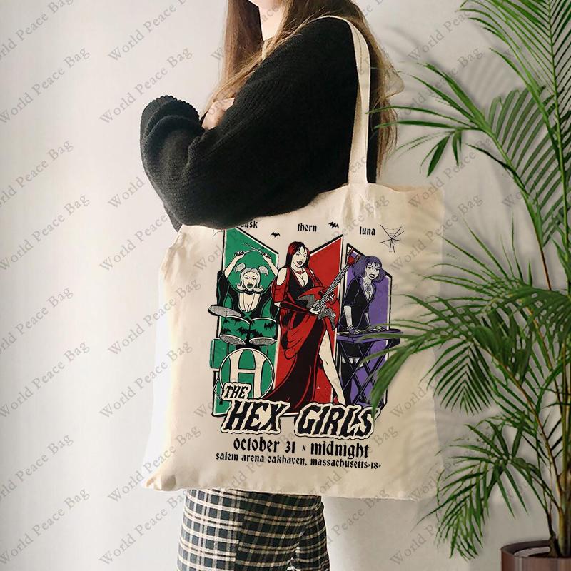 1 шт. Сумка-тоут с принтом The Hex Girls Tour, холщовая сумка через плечо для путешествий, ежедневных поездок, многоразовая сумка для покупок для женщин
1 шт. Сумка-тоут с принтом The Hex Girls Tour, холщовая сумка через плечо для путешествий, ежедневных поездок, многоразовая сумка для покупок для женщин