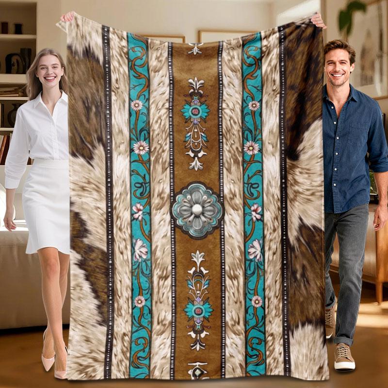 1 piece brown and turquoise floral flannel blanket, soft, suitable for sofa, bed, office, all-season use. 70x100cm
1 piece brown and turquoise floral flannel blanket, soft, suitable for sofa, bed, office, all-season use. 70x100cm