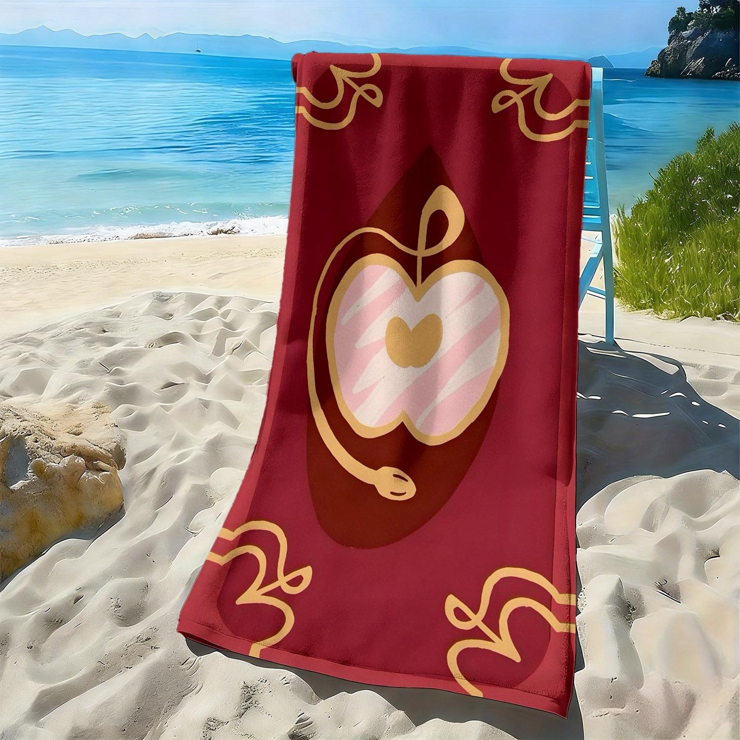 Red cartoon apple-style pattern polyester microfiber beach towel is highly absorbent, suitable for swimming and beach outings W30*H60(CM)
Red cartoon apple-style pattern polyester microfiber beach towel is highly absorbent, suitable for swimming and beach outings W30*H60(CM)