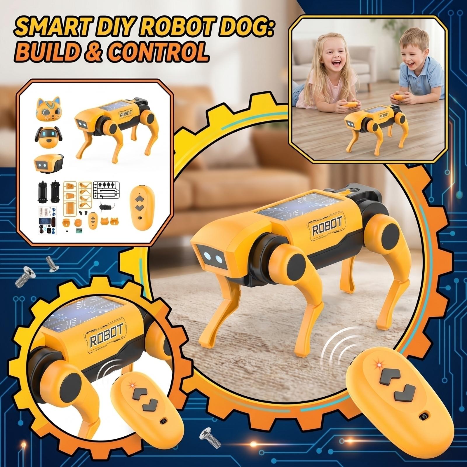 Wireless Remote Control Robot Dog DIY Assembly Electric Walking Mechanical Dog Toy for Children Educational STEM Learning Kit One Size
Wireless Remote Control Robot Dog DIY Assembly Electric Walking Mechanical Dog Toy for Children Educational STEM Learning Kit One Size