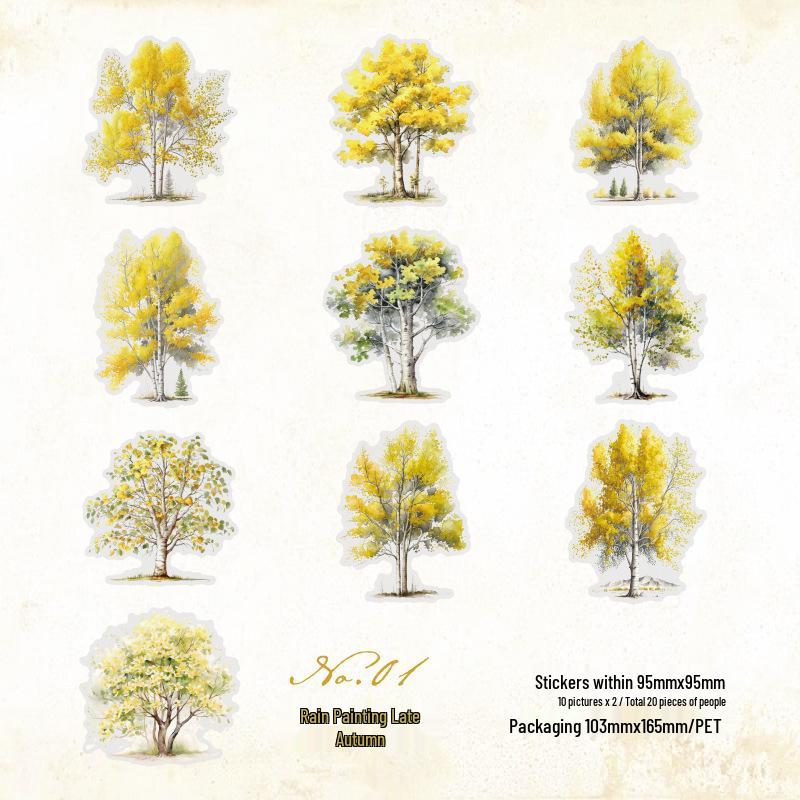 Twilight PET Sticker Pack: Four Seasons Scenery, 20 Sheets, 6 Tree Styles for DIY Projects
Twilight PET Sticker Pack: Four Seasons Scenery, 20 Sheets, 6 Tree Styles for DIY Projects