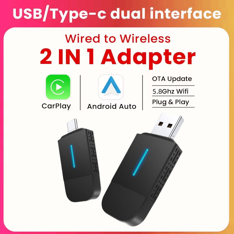 Android Auto Wireless Carplay Type-c USB Bluetooth Wifi Plug and Play 2In1 Dongle For Chevrolet Citroen Buick Cadillac Chery VW 365 days guarantee
Android Auto Wireless Carplay Type-c USB Bluetooth Wifi Plug and Play 2In1 Dongle For Chevrolet Citroen Buick Cadillac Chery VW 365 days guarantee