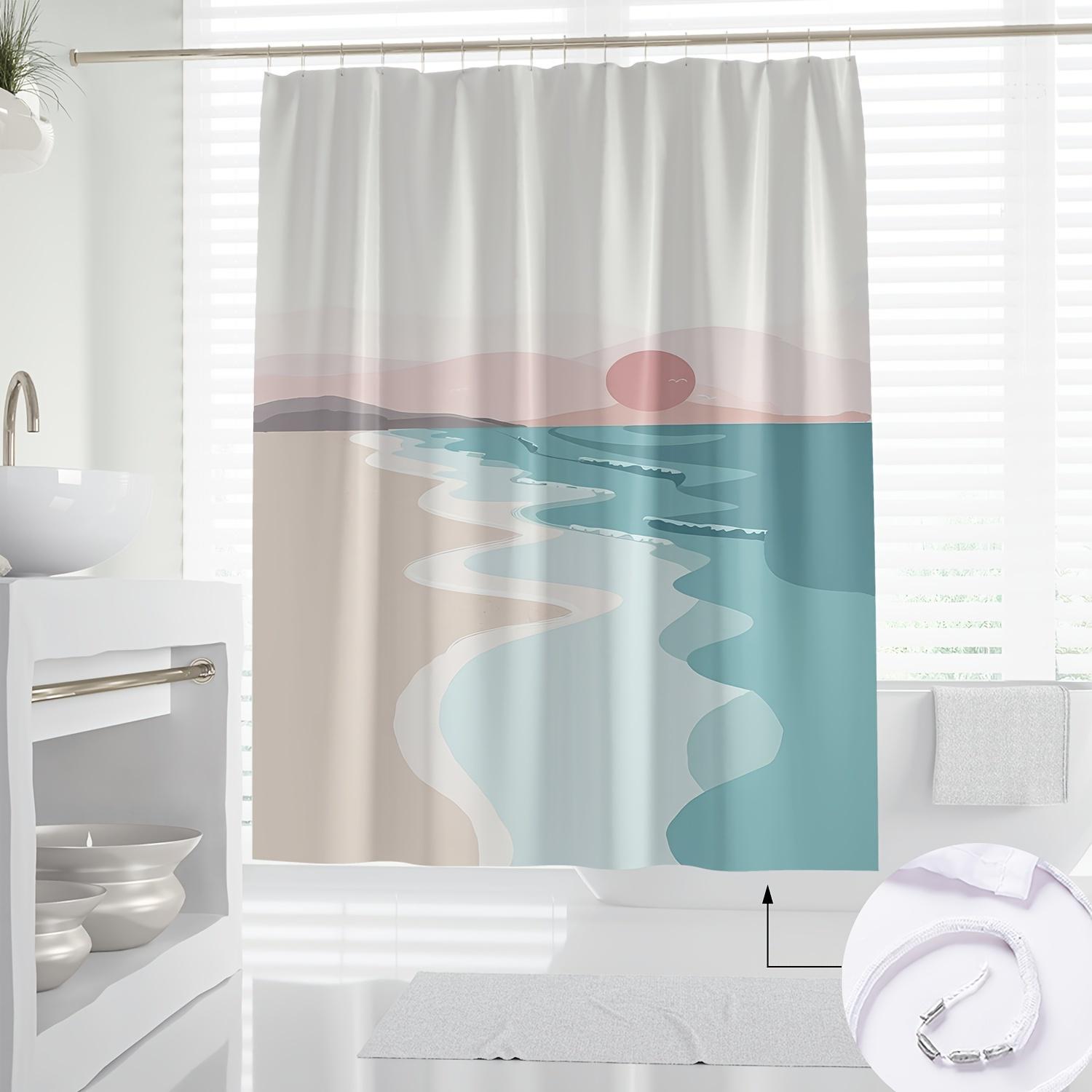 1Pc Modern Minimalist Beach Scene Digital Print Shower Curtain, Artistic Coastal Design For Bathroom Decor, Machine Washable W60H190(CM)-1 Pcs
1Pc Modern Minimalist Beach Scene Digital Print Shower Curtain, Artistic Coastal Design For Bathroom Decor, Machine Washable W60H190(CM)-1 Pcs