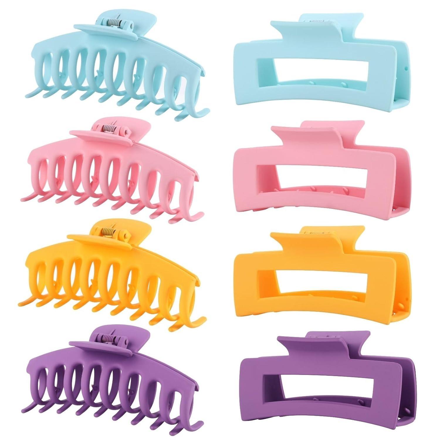 8 Pack 4.3 Inch Large Hair Claw Clips for Women Thin Thick Curly Hair, Big Matte Banana Clips,Strong Hold jaw clips One Size
8 Pack 4.3 Inch Large Hair Claw Clips for Women Thin Thick Curly Hair, Big Matte Banana Clips,Strong Hold jaw clips One Size