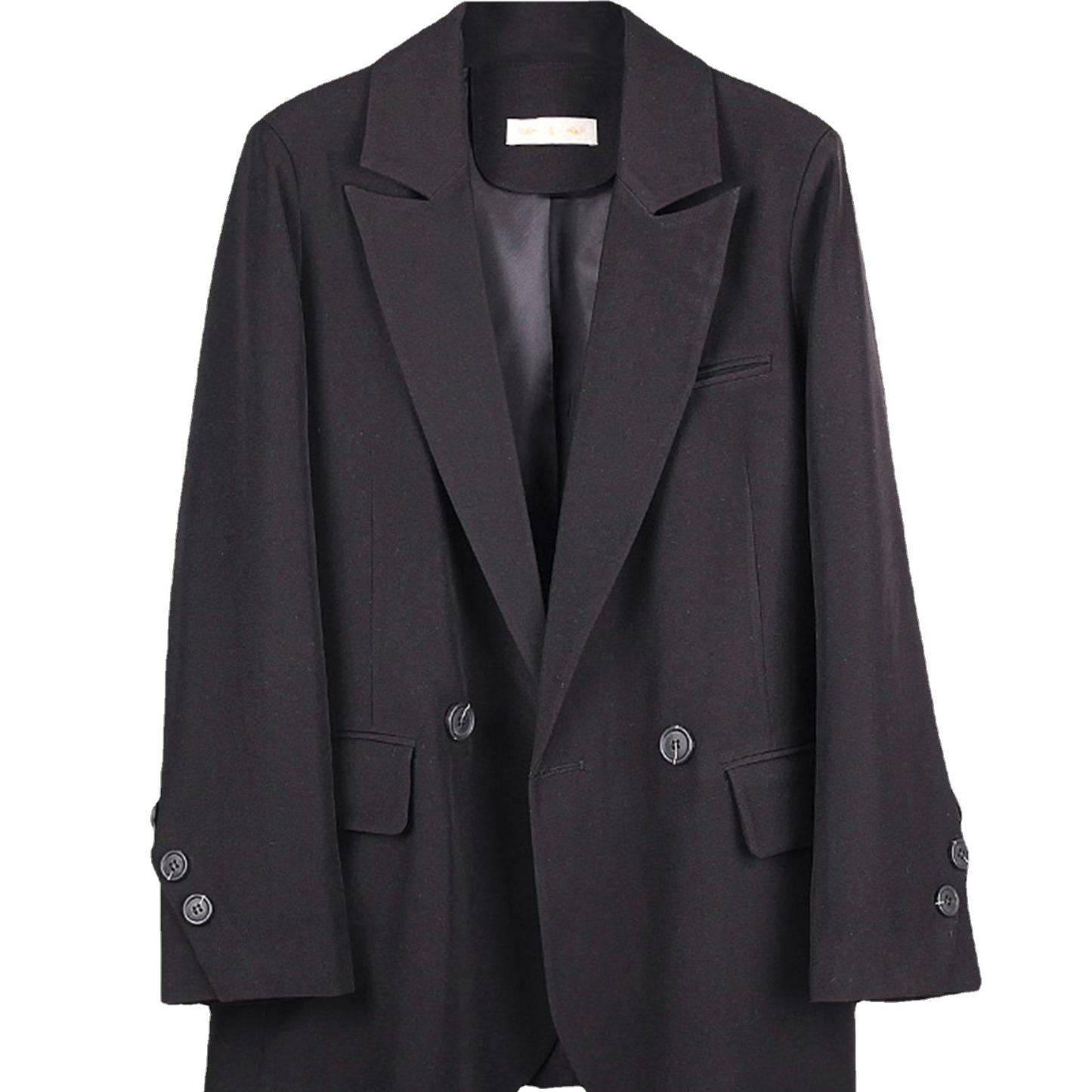 Черный блейзер с диагональными пуговицами для женщин, весенняя новая корейская версия, свободный повседневный темпераментный маленький костюм 2XL
Черный блейзер с диагональными пуговицами для женщин, весенняя новая корейская версия, свободный повседневный темпераментный маленький костюм 2XL