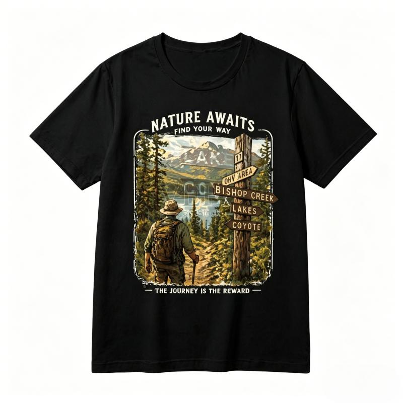 Vintage Hiker Graphic T Shirt Unisex Nature Awaits Print Outdoor Camping Trekking Casual Cotton Short Sleeve Tee For Unisex S
Vintage Hiker Graphic T Shirt Unisex Nature Awaits Print Outdoor Camping Trekking Casual Cotton Short Sleeve Tee For Unisex S
