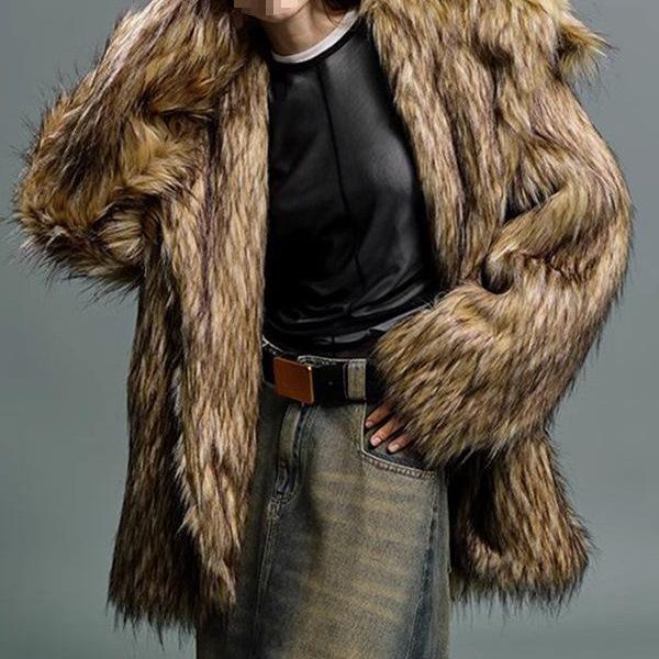 Unisex Mid-Length Faux Raccoon Fur Coat - Large Lapel, Warm, Casual, Autumn/Winter 2XL
Unisex Mid-Length Faux Raccoon Fur Coat - Large Lapel, Warm, Casual, Autumn/Winter 2XL