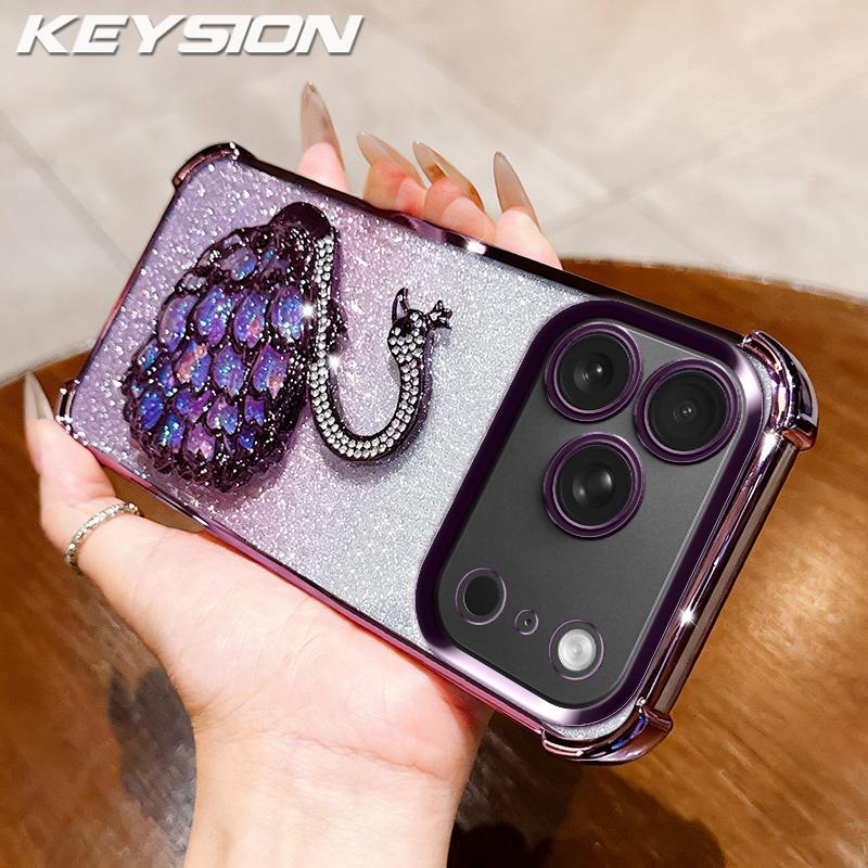 KEYSION Shockproof Plating Phone Case for iPhone 17 Pro Max Clear TPU Glitter Jewelled Swan kickstand Back Cover for iPhone 17 Air for iPhone 17 Pro Max фіолетовий
KEYSION Shockproof Plating Phone Case for iPhone 17 Pro Max Clear TPU Glitter Jewelled Swan kickstand Back Cover for iPhone 17 Air for iPhone 17 Pro Max фіолетовий