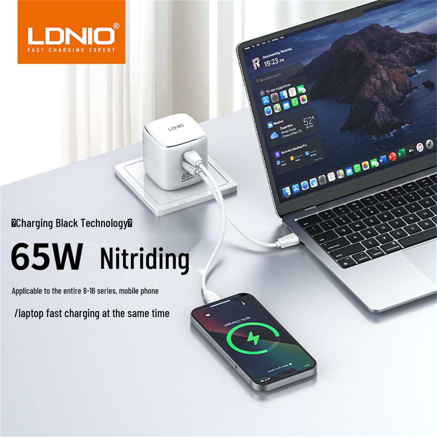 LDNIO 65W GaN Charger: USB-C PD 45W Fast Charge for Apple, QC 20W Compatible Q2617 Dual Type-C Head Included білий
LDNIO 65W GaN Charger: USB-C PD 45W Fast Charge for Apple, QC 20W Compatible Q2617 Dual Type-C Head Included білий
