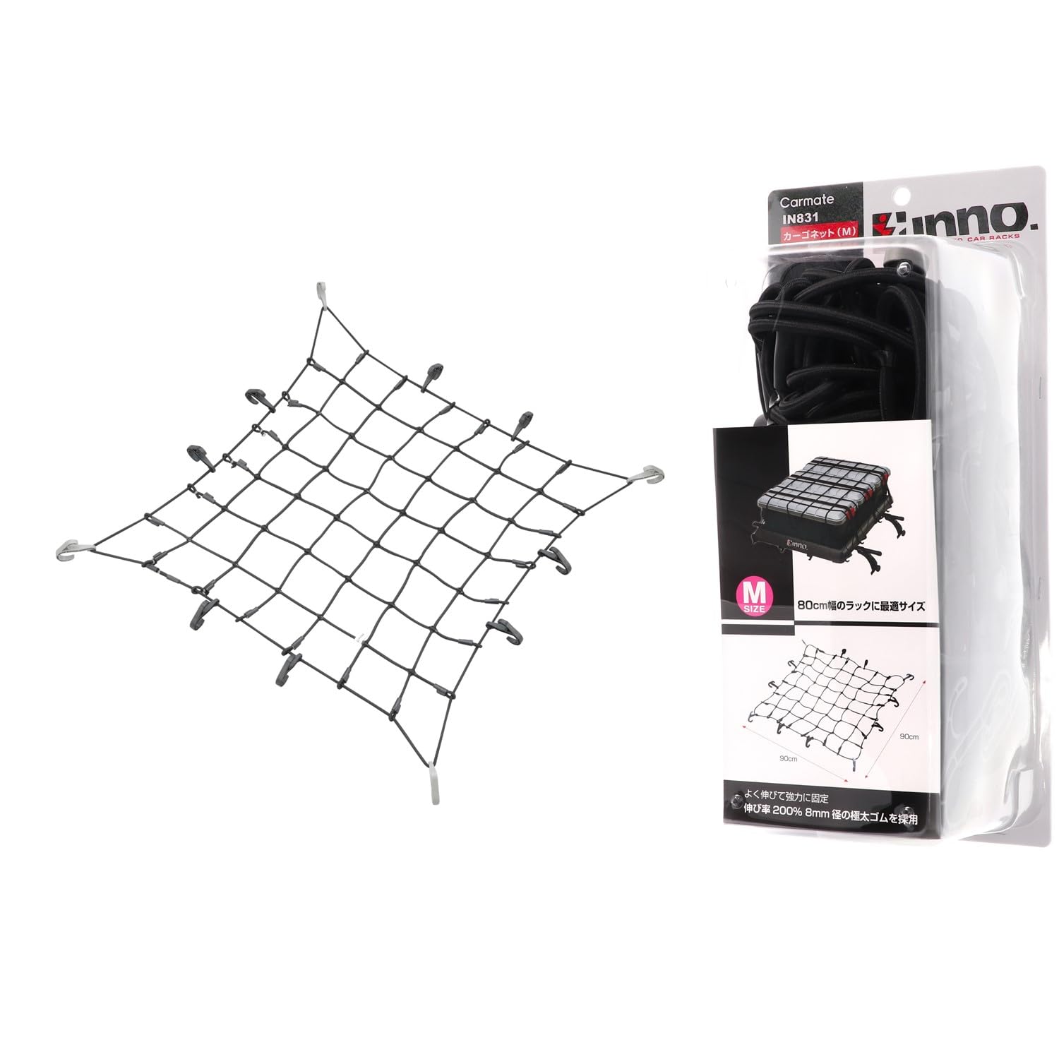 Carmate inno Cargo 90 x 90 8 mm Extra Thick IN831 Net, Medium, cm, Diameter, Rubber, чорний
Carmate inno Cargo 90 x 90 8 mm Extra Thick IN831 Net, Medium, cm, Diameter, Rubber, чорний