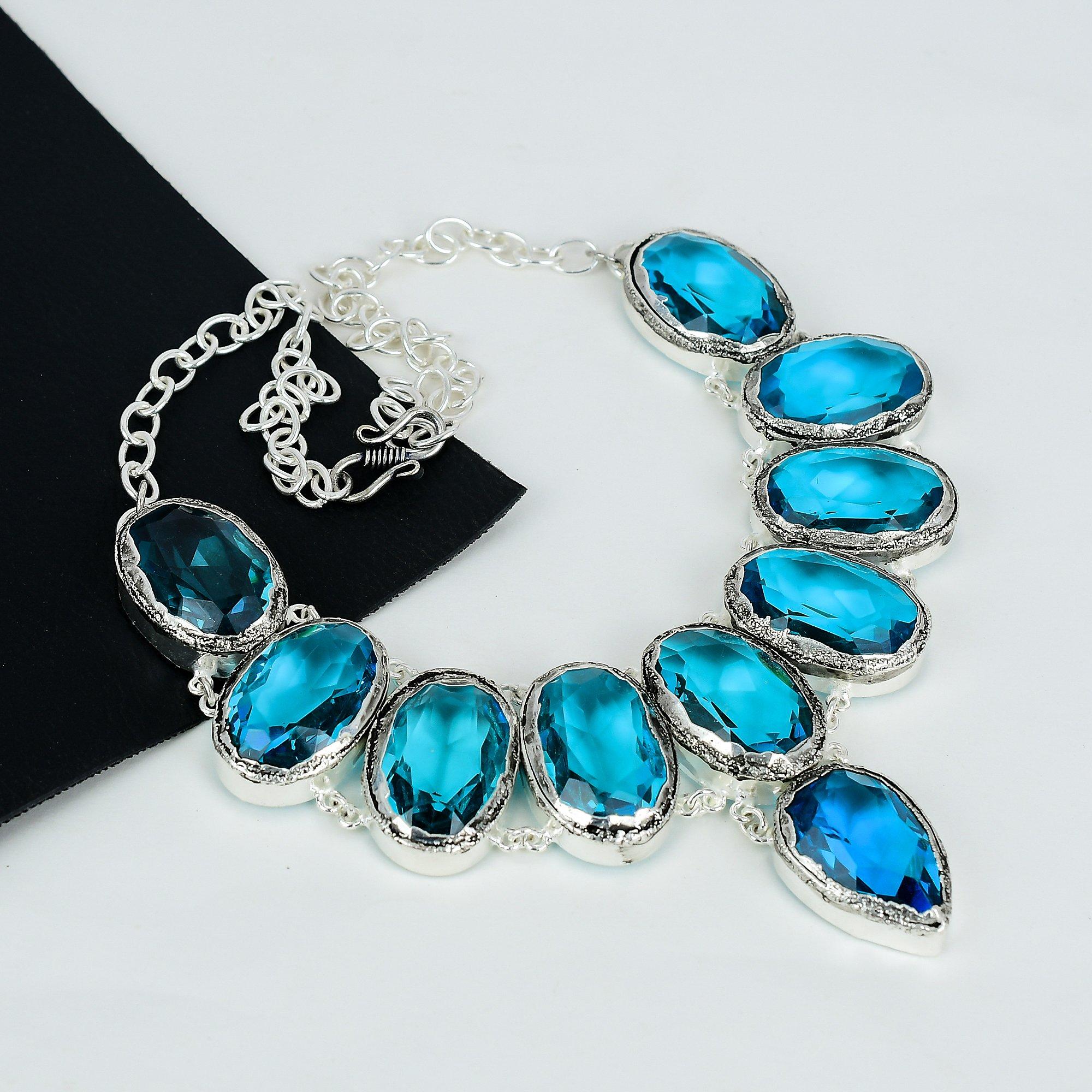 Dainty Blue Topaz Gemstone Handmade 925 Sterling Silver Electroform Necklace, Blue Topaz Silver For Wife Unisex Necklace Wadding Gifts 20 синій
Dainty Blue Topaz Gemstone Handmade 925 Sterling Silver Electroform Necklace, Blue Topaz Silver For Wife Unisex Necklace Wadding Gifts 20 синій