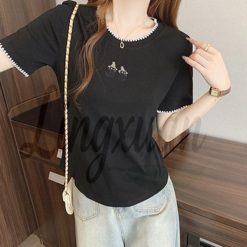 2026 Stylish Women s Gray Cotton Color Block Half Sleeve Slimming Loose T-Shirt 3XL чёрный
2026 Stylish Women s Gray Cotton Color Block Half Sleeve Slimming Loose T-Shirt 3XL чёрный