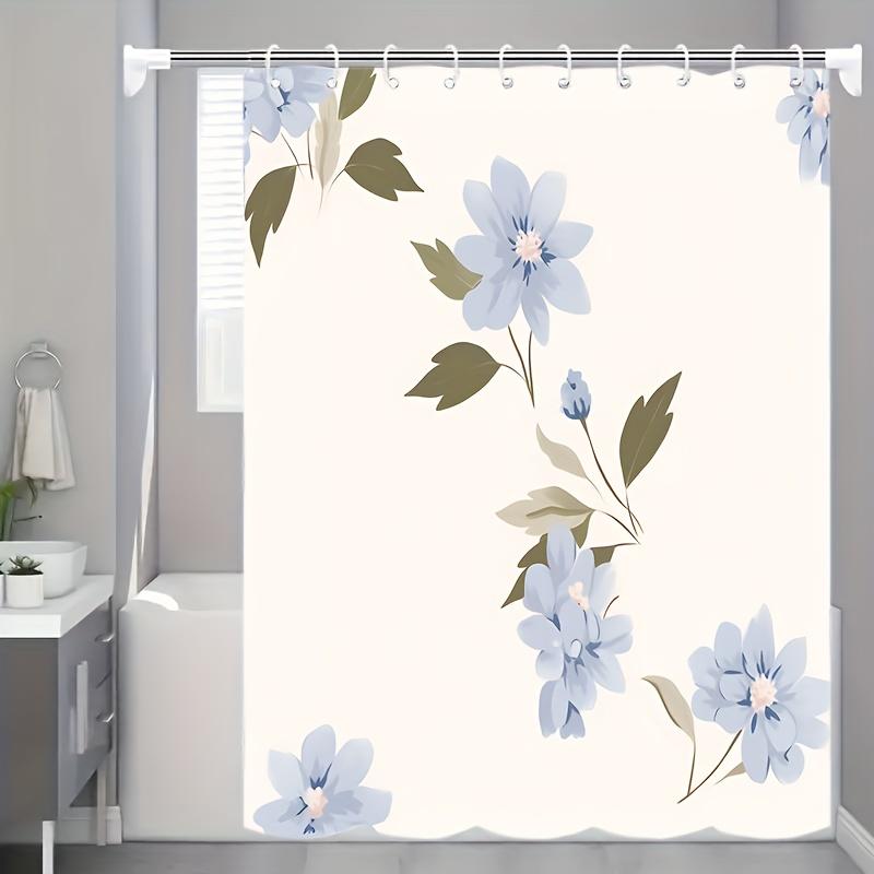 Floral Shower Curtain - High-Quality Polyester, Elegant Blue Flowers & Green Leaves On Beige, All-Season Decor, Multiple Sizes W60H190(CM)-1 Pcs
Floral Shower Curtain - High-Quality Polyester, Elegant Blue Flowers & Green Leaves On Beige, All-Season Decor, Multiple Sizes W60H190(CM)-1 Pcs