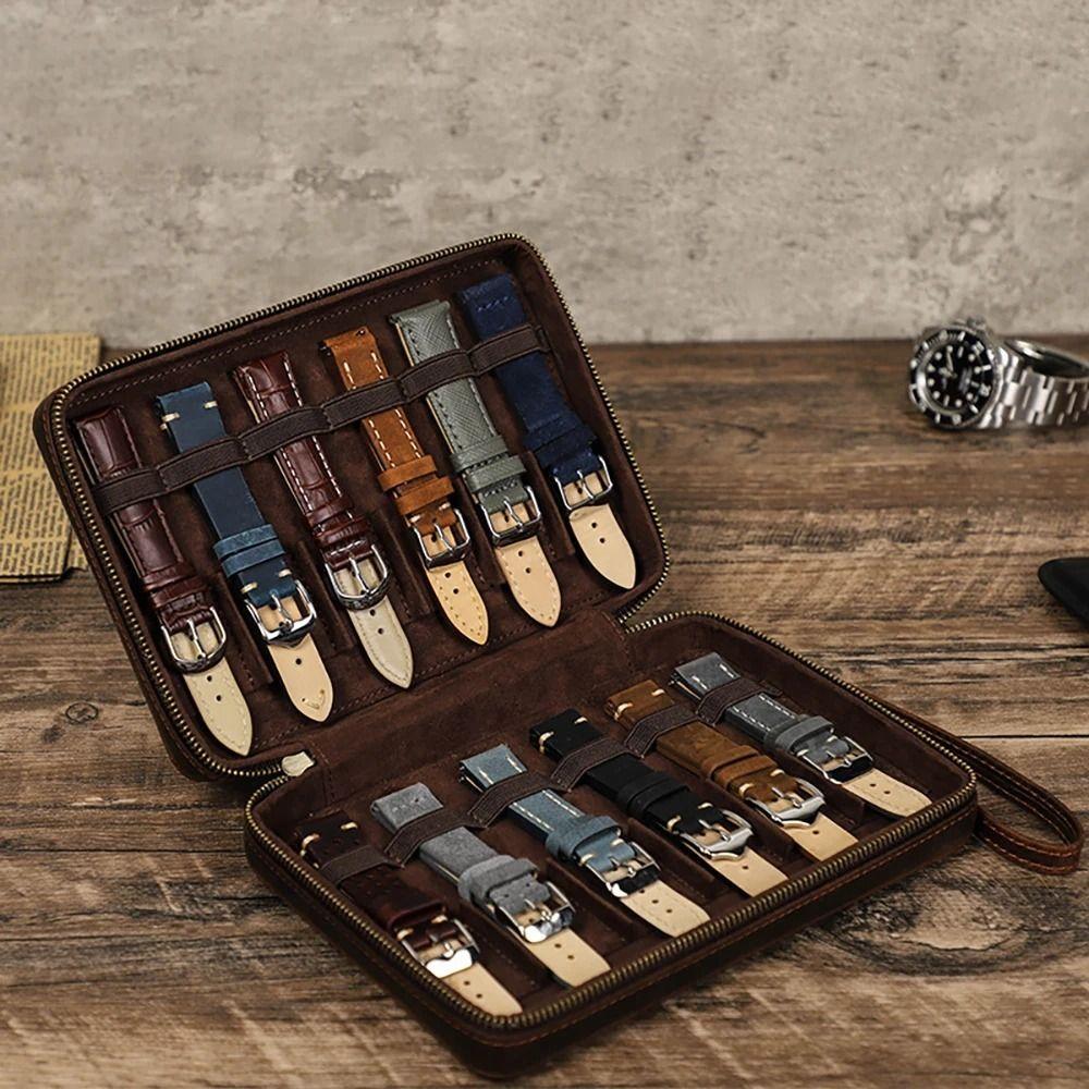 Crazy Horse Leather Watch Band Storage Box Vintage Strap Display Holder Watch Accessories кофейный
Crazy Horse Leather Watch Band Storage Box Vintage Strap Display Holder Watch Accessories кофейный