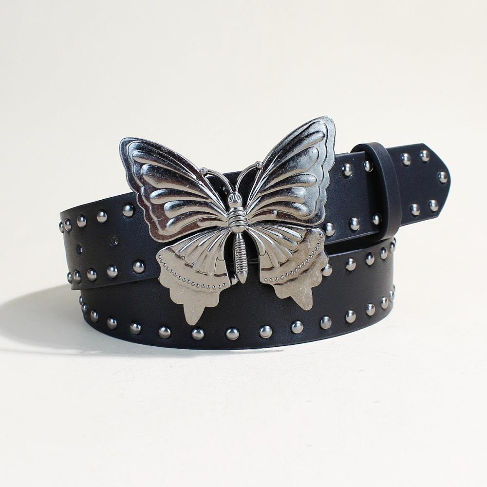 Butterfly Buckle Rivet Punk Wide Belt Female, Personality Spicy Retro Belt 108Cm long
Butterfly Buckle Rivet Punk Wide Belt Female, Personality Spicy Retro Belt 108Cm long