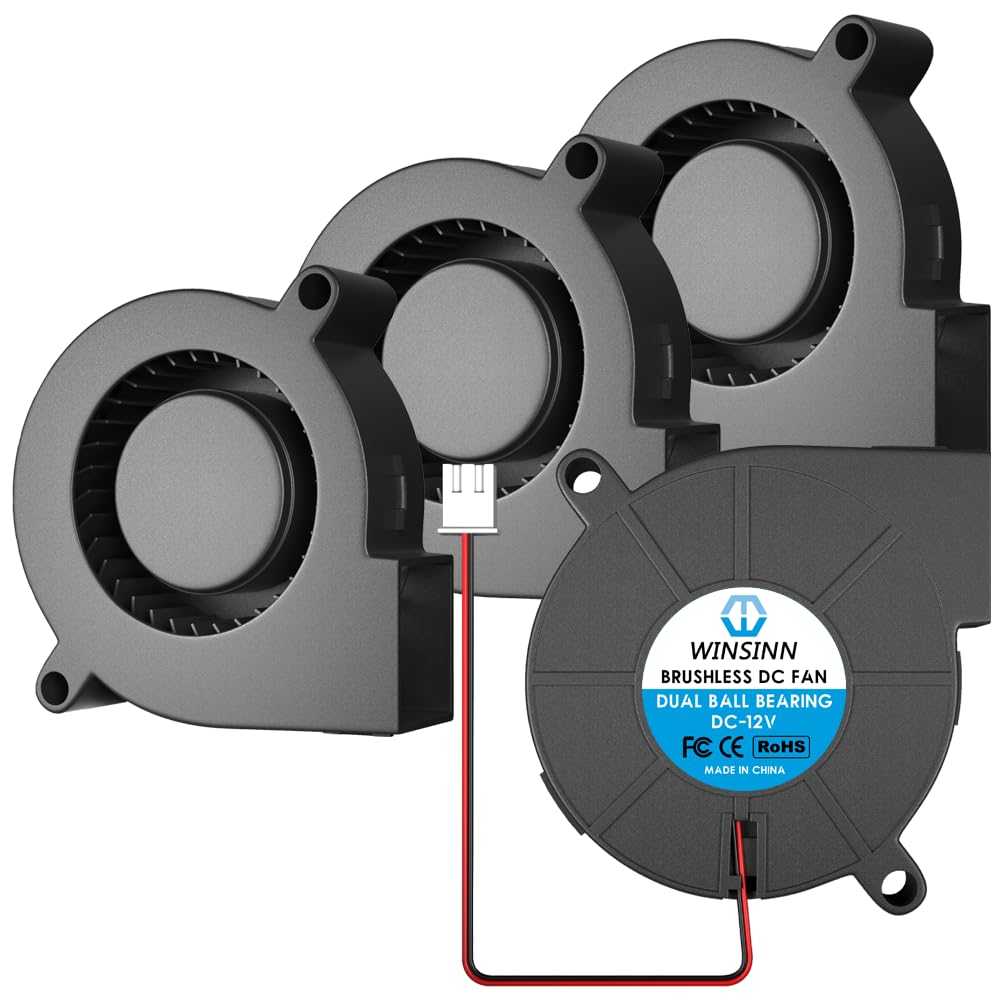 WINSINN Fan 50mm Double Ball Bearing Blower Small 5015 12V DC Cooler 5cm 50x15mm Mini Fan for 3D Printer
WINSINN Fan 50mm Double Ball Bearing Blower Small 5015 12V DC Cooler 5cm 50x15mm Mini Fan for 3D Printer