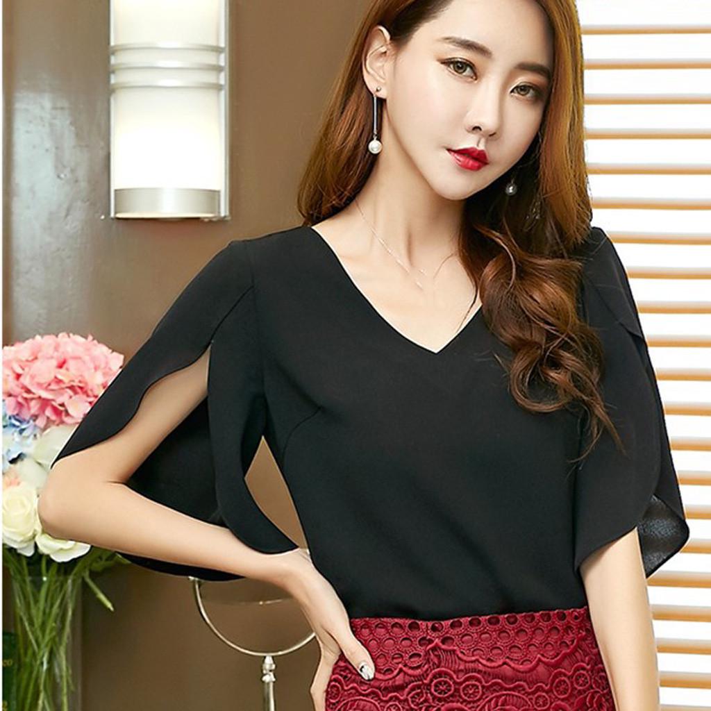 Chiffon Women Half Sleeve Butterfly Sleeve Blouse V-Neck Casual Tops XXL чорний
Chiffon Women Half Sleeve Butterfly Sleeve Blouse V-Neck Casual Tops XXL чорний