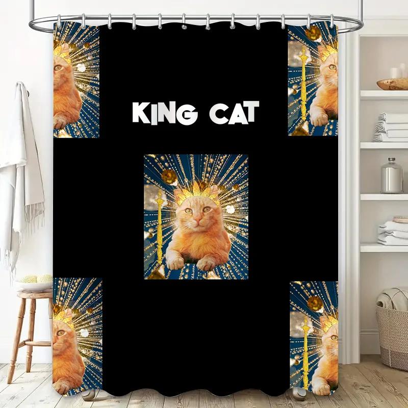 Luxury Bath Curtain Featuring Golden Crown King Cat Print For Home Decor Shower Curtain Set Waterproof Bathroom Decoration In Bl W60H190(CM)-1 Pcs
Luxury Bath Curtain Featuring Golden Crown King Cat Print For Home Decor Shower Curtain Set Waterproof Bathroom Decoration In Bl W60H190(CM)-1 Pcs